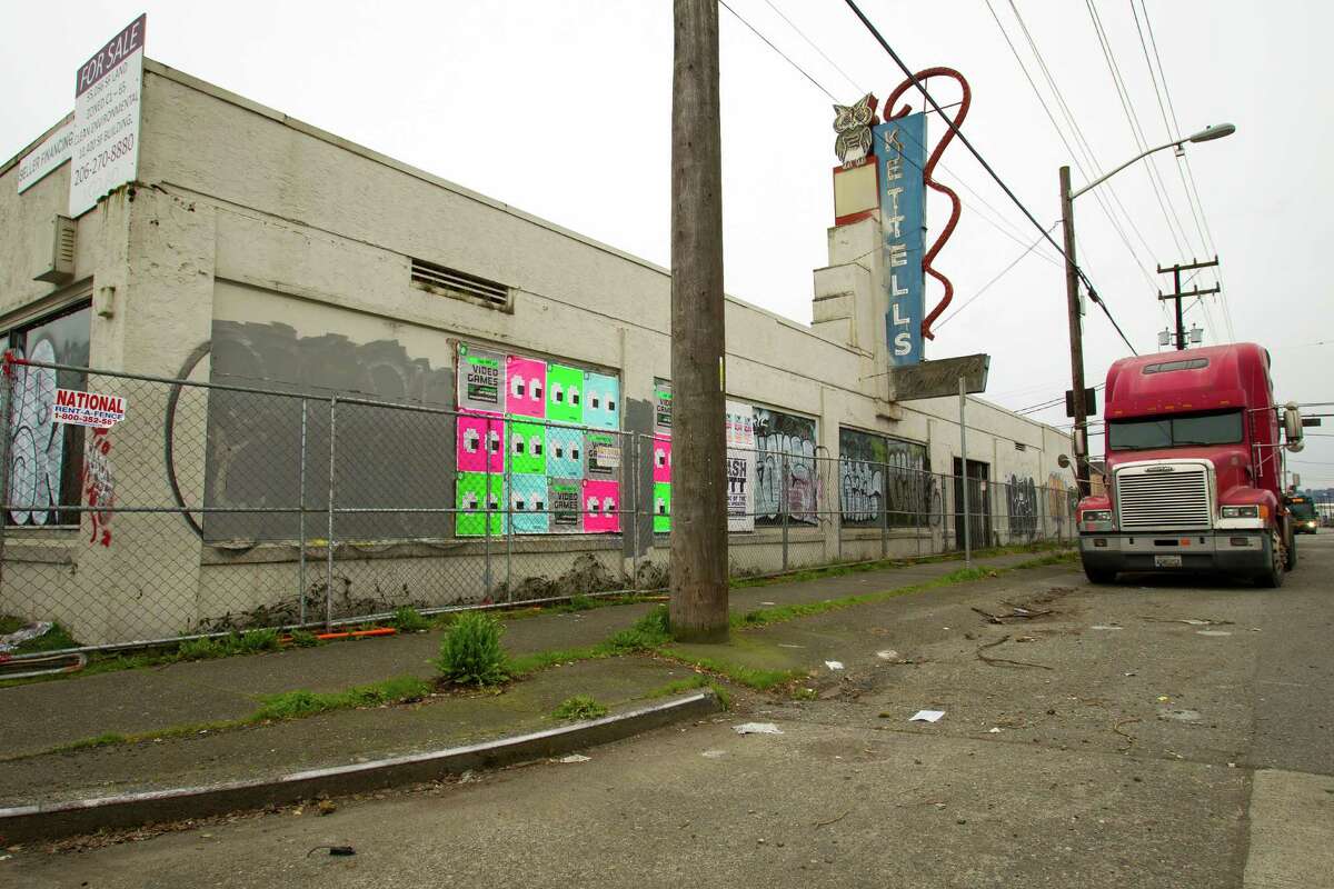The now-defunct Kettells Lounge photographed on Sunday, March 10, 2013, at 5800 Fourth Avenue South in Seattle. A permit was issued on January 29 to allow the plot of land to be used for the construction of "Kittens," a new strip club.