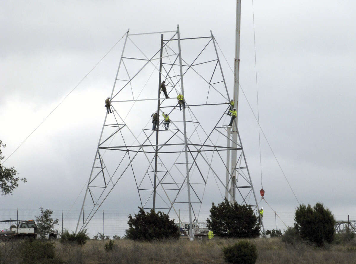 Crews erecting lattice-style towers have been a common sight in unincorporated areas along Interstate 10 between Comfort and Kerrville in recent weeks. The lines, which drew protests from nearby landowners, are expected to be in operation by Aug. 31.