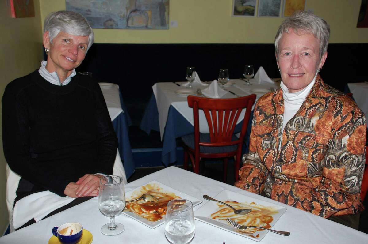 Pat Kimball, left, and Kathy Murphy, both of Westport, are regulars at Blue Lemon, which is taking part in Westport Restaurant Week, March 10 to 16, 2013.