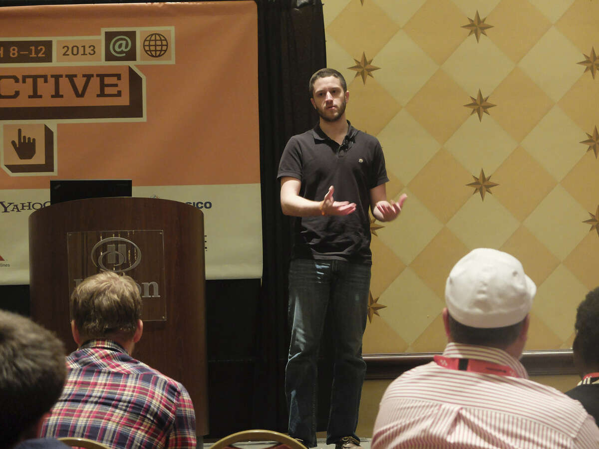 UT law student Cody Wilson, founder of Defense Distributed, presents Defcad.com at South by Southwest Interactive in Austin. The site, he said, would provide a channel to any product design.