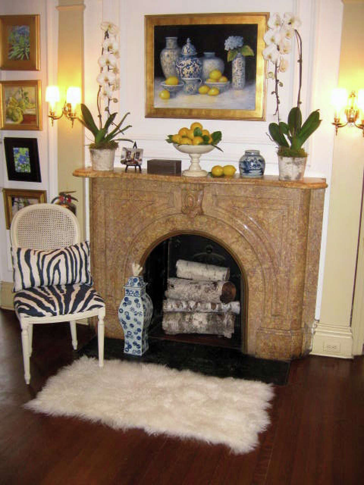 This mantel design is by Christopher Stevens, who will be featured in the art & design show at the Burr mansion March 22-24 in Fairfield.