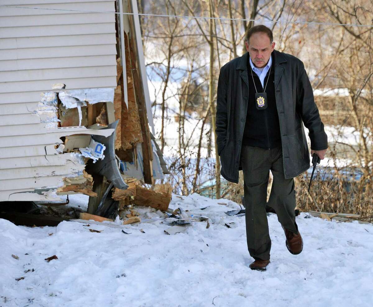 North Greenbush police Capt. Robert Durivage, shown at the scene of a car crash that in January, is poised to be approved as the town's chief of police. (John Carl D'Annibale / Times Union archive)
