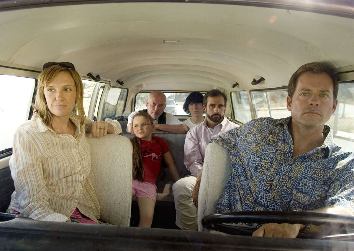 This promotional photo provided by Fox Searchlight Pictures shows, actors, from left to right; Toni Collette, Abigail Breslin, Alan Arkin, Paul Dano, Steve Carell, and Greg Kinnear in a scene from "Little Miss Sunshine." Collette was nominated for best actress in a movie comedy or musical for the road-trip romp "Little Miss Sunshine" and TV supporting actress for "Tsunami: The Aftermath," as the Golden Globe award nominations were announced Thursday morning, Dec. 14, 2006. (AP Photo/Fox Searchlight Pictures,HO)