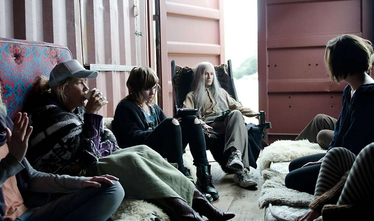 L to R Robyn Malcolm, Georgi Kay, Holly Hunter and Elisabeth Moss in the Sundance Channel original miniseries 'Top of the Lake', created by Jane Campion.