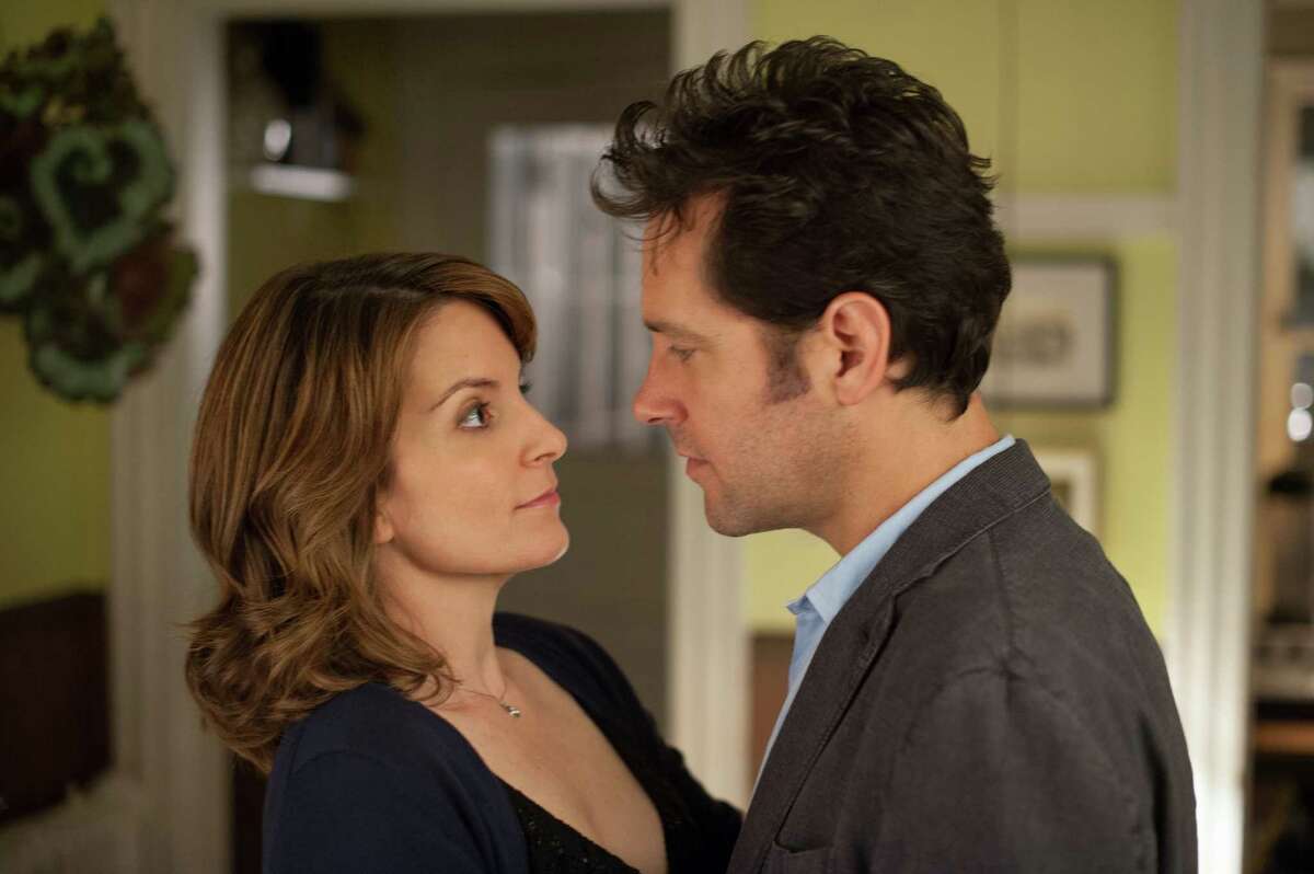 Portia (Tina Fey) reunites with an old college classmate (Paul Rudd) during a recruiting visit to an alternative high school in "Admission."