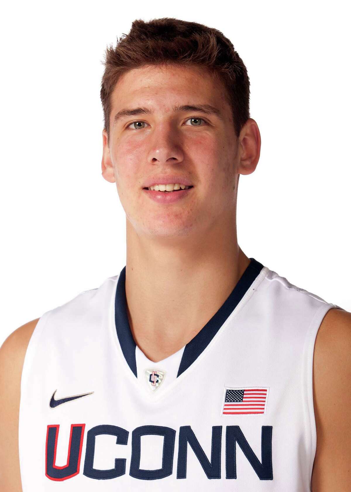 This Sept. 24, 2011 photo released by the University of Connecticut Athletic Department shows men's basketball player Tyler Olander. (AP Photo/University of Connecticut Athletic Department)