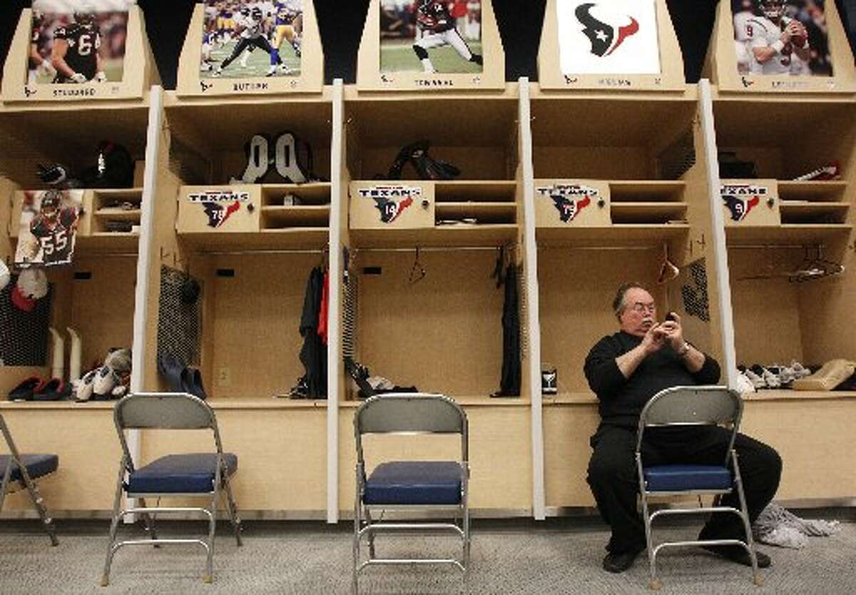 John McClain in the Texans locker room during a much different time.