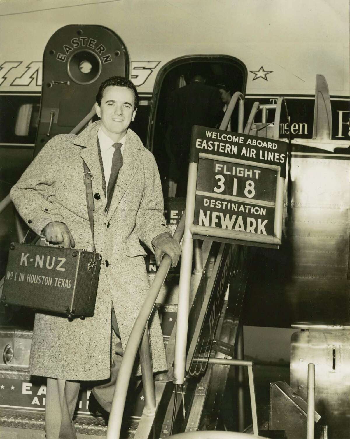 Paul Berlin, seen in 1956, began working for KNUZ after arriving in Houston from Memphis.