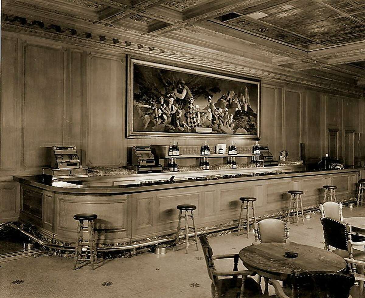 In a photograph taken in about 1935, "The Pied Piper" by artist Maxfield Parrish is seen in the Palace Hotel in San Francisco, Calif.