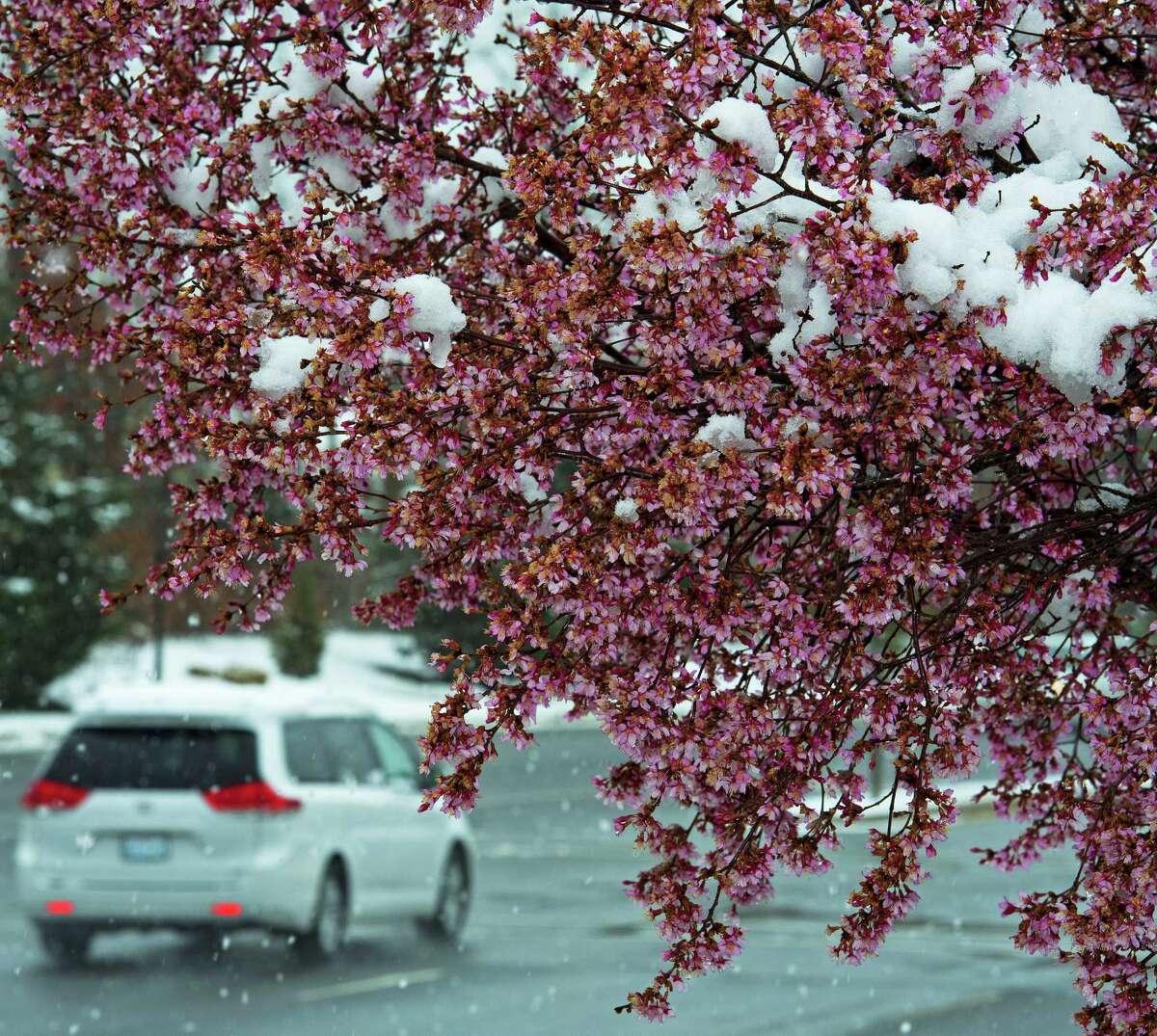 Spring snowstorm hits central states, pushes east