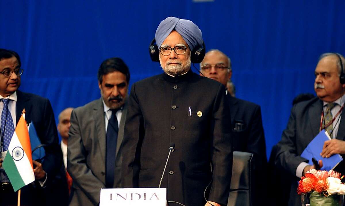 India's Prime minister Manmohan Singh attends the BRICS summit in Durban on March 27, 2013. Leaders from the BRICS group of emerging powers failed to launch a much-anticipated new development bank to rival Western-dominated institutions like the World Bank. AFP PHOTO / ALEXANDER JOEALEXANDER JOE/AFP/Getty Images