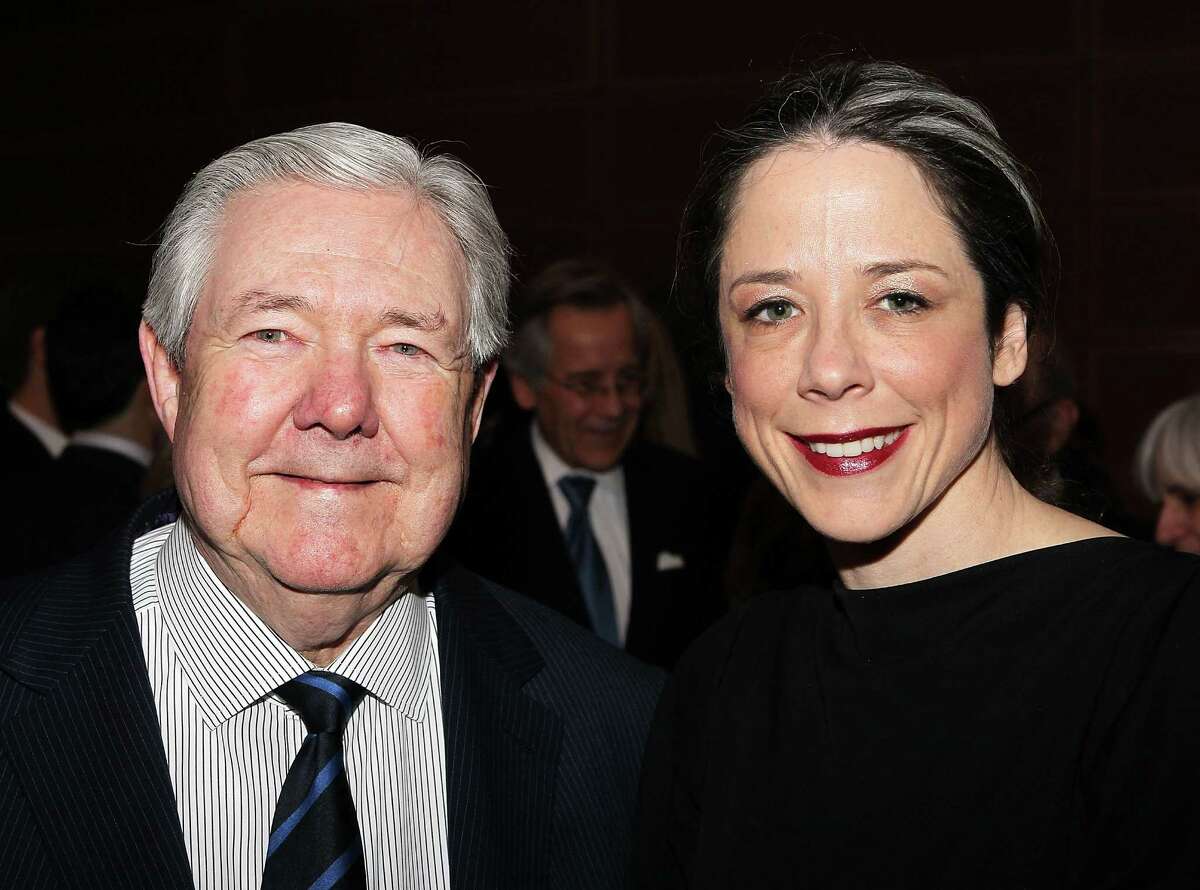 WASHINGTON, DC - MARCH 14: Hearst CEO Frank A. Bennack, Jr. and Lobbyist Heather Podesta pose for a photo at the "Citizen Hearst" screening at The Newseum on March 14, 2013 in Washington, DC. (Photo by Paul Morigi/Getty Images for HEARST)