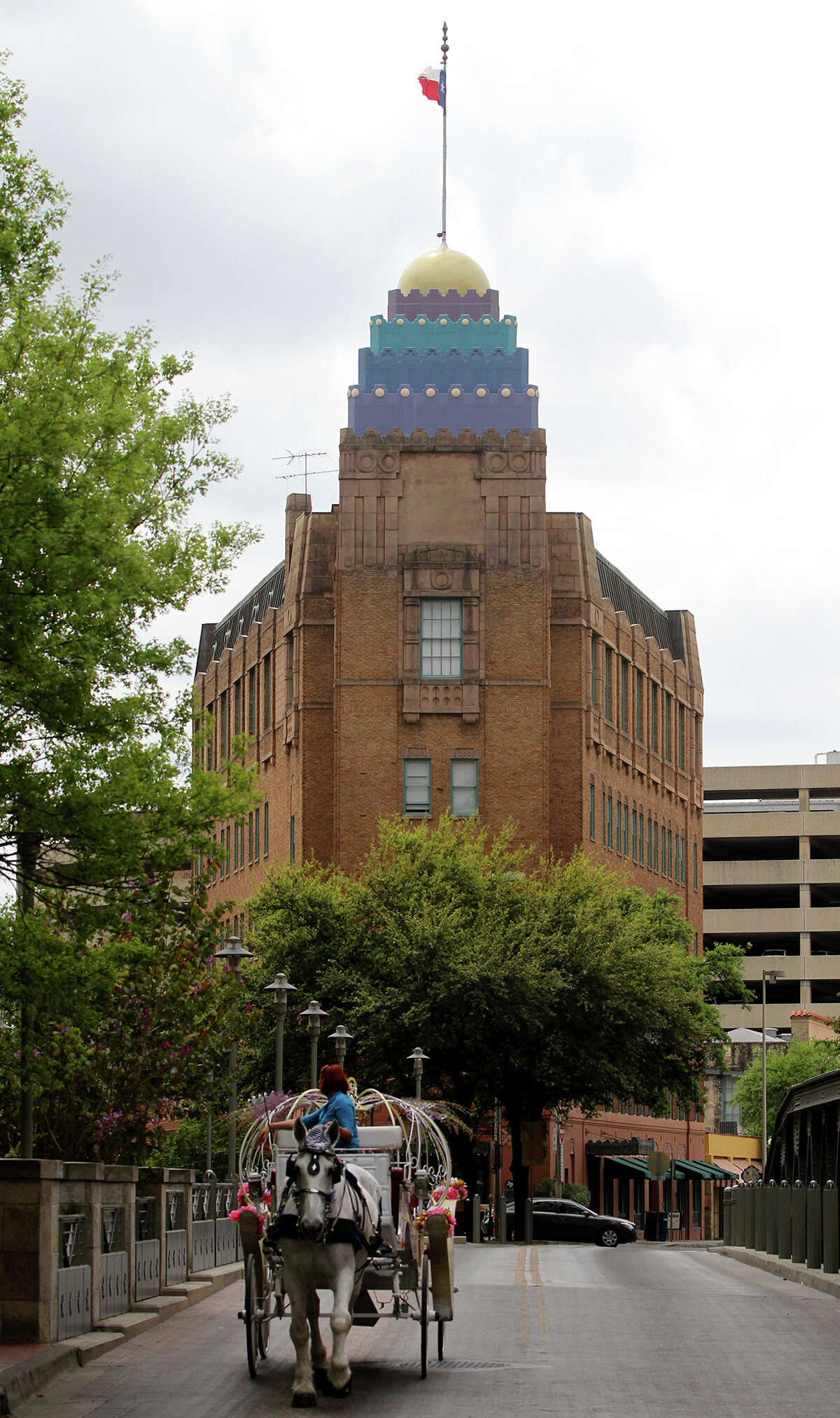 This is the Casino Club Building in downtown San Antonio. The building was completed in 1927 and became a distinctive landmark with its tiered dome.