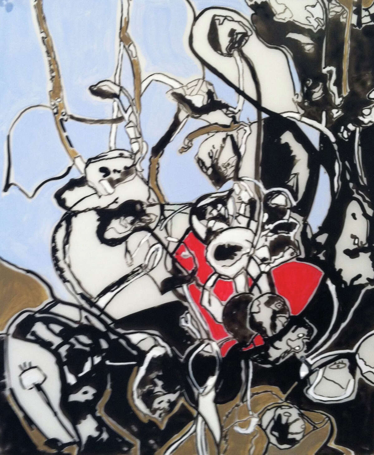 Elizabeth Nagle of New Canaan, whose "Chaos" is an ink drawing with acrylic paint on vellum paper, will be among 22 artists displaying their work at Art/Place in Fairfield.