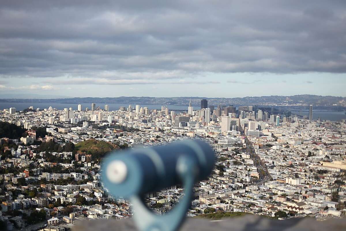 A coin-operated telescope is seen at Twin Peaks on March 12, 2013 in San Francisco, Calif.