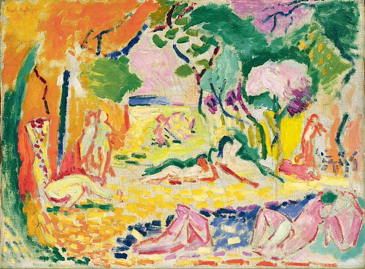 Sketch for "Le Bonheur de vivre" (1905 6) oil on canvas by Henri Matisse 16 x 21.5 in. collection SFMOMA, Sarah and Michael Stein Memorial Collection, gift of Elise S. Haas Artists Rights Society (ARS),