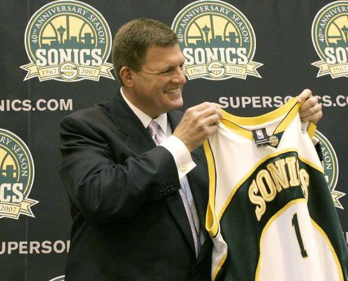 Timeline: Seattle arena and potential Sonics relocation2006: An investment group headed by Oklahoma City businessman Clay Bennett buys the Seattle SuperSonics from Starbucks maven Howard Schultz.