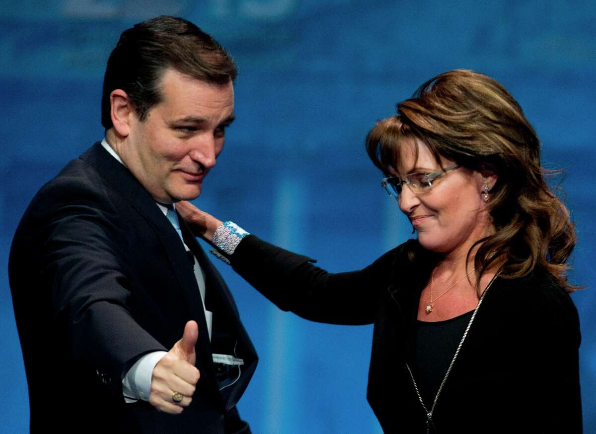 Sen. Ted Cruz, R-Texas, left, greets Former Alaska Gov. Sarah Palin after introducing her at the 40th annual Conservative Political Action Conference in National Harbor, Md., Saturday, March 16, 2013. Palin told Breitbart News she's glad she didn't take up 'True Blood' producers' offer for her to appear on the show. "The brilliant minds of 'True Blood' were brazen enough to ask me to do a cameo on their show, apparently so they could insult a conservative woman in person instead of just all conservative women in general," Palin said. "Their offer wasn’t presented in any negative way, perhaps to benefit from a surprise factor after the guest appearance. I turned them down anyway." (AP Photo/Carolyn Kaster)