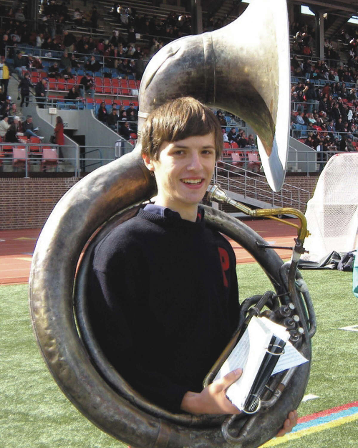 Oliver Pacchiana, 20, of Greenwich, shown here as a member of the University of Pennsylvania marching band, was killed Sunday, March 31, 2013, when he fell during a rock-climbing expedition on a spring break trip to Namibia. The 2010 Greenwich High School graduate was enrolled in a semester-abroad program in South Africa through the Council on International Educational Exchange (CIEE). Pacchiana was a junior at the University of Pennsylvania in Philadelphia.