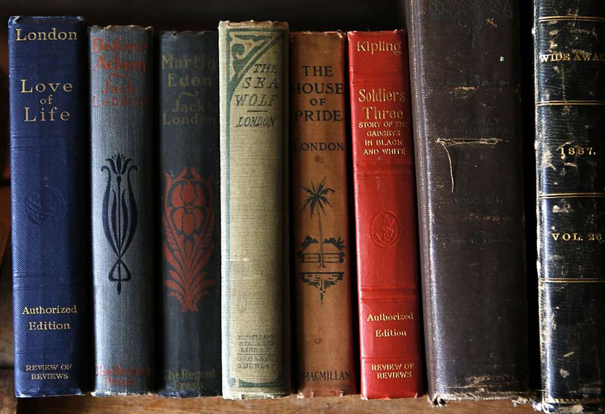 Copies of novels written by Jack London are displayed in the study where the author did much of his writing in Glen Ellen, Calif. on Friday, April 5, 2013. 