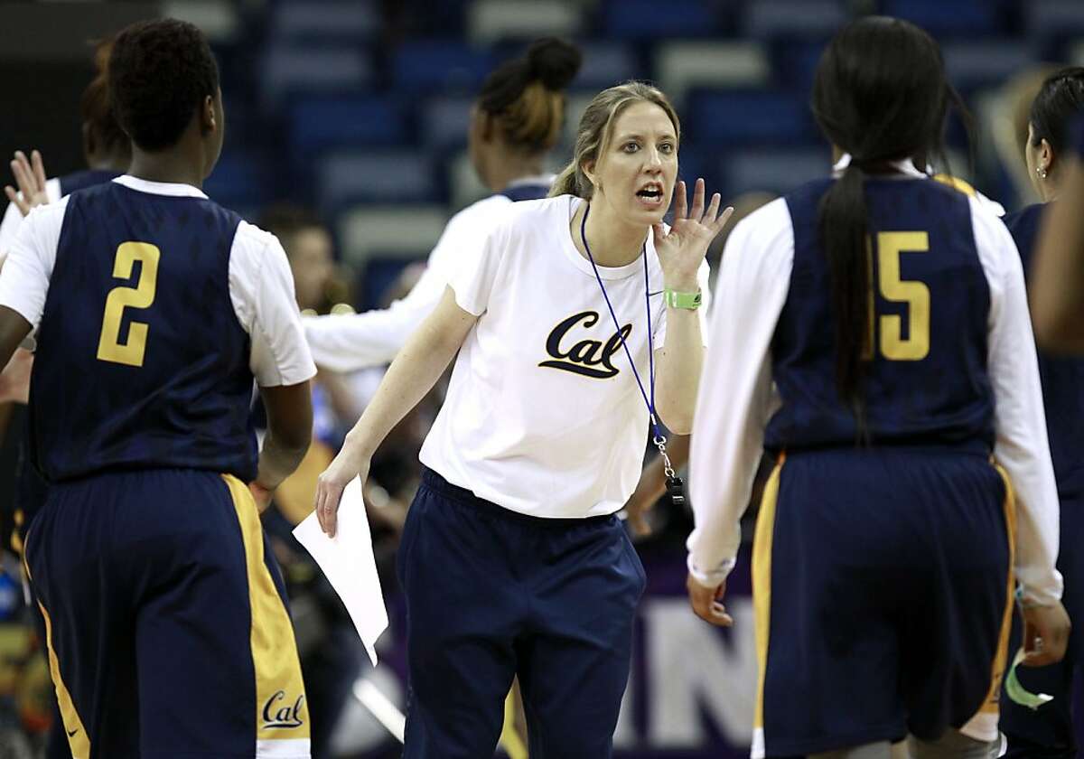 Head coach Lindsay Gottlieb in the middle of morning practice on Saturday April 6, 2013, as the Cal Bears women's basketball team prepares for the national semi-finals against the Louisville Cardinals in the 2013 NCAA Final Four Basketball Tournament at the New Orleans Arena.