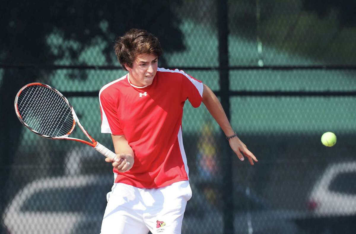 Zach Niklaus, above, is one of the key returning players for the Greenwich High School boys tennis team.