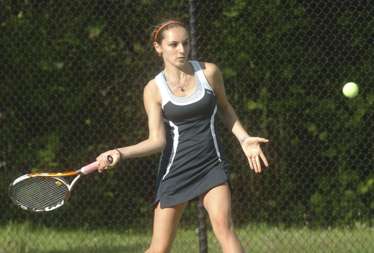 The main strength of the Convent of the Sacred Heart tennis team is a stong singles line-up, led by sophomore Jackie Urbinati, at No. 1 and her sister, senior Michele Urbinati, above, at No. 2.