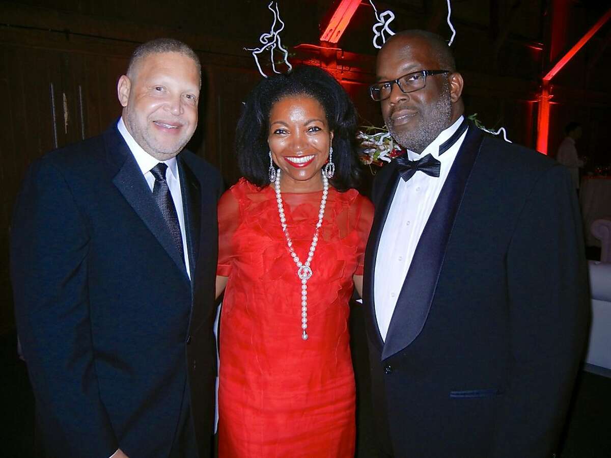 Kaiser Permanente Northern California Group President Greg Adams (left) with Denise Bradley-Tyson and her husband, Kaiser Permanente President-CEO Bernard Tyson at the "Hope By Design" gala. April 2013. By Catherine Bigelow.