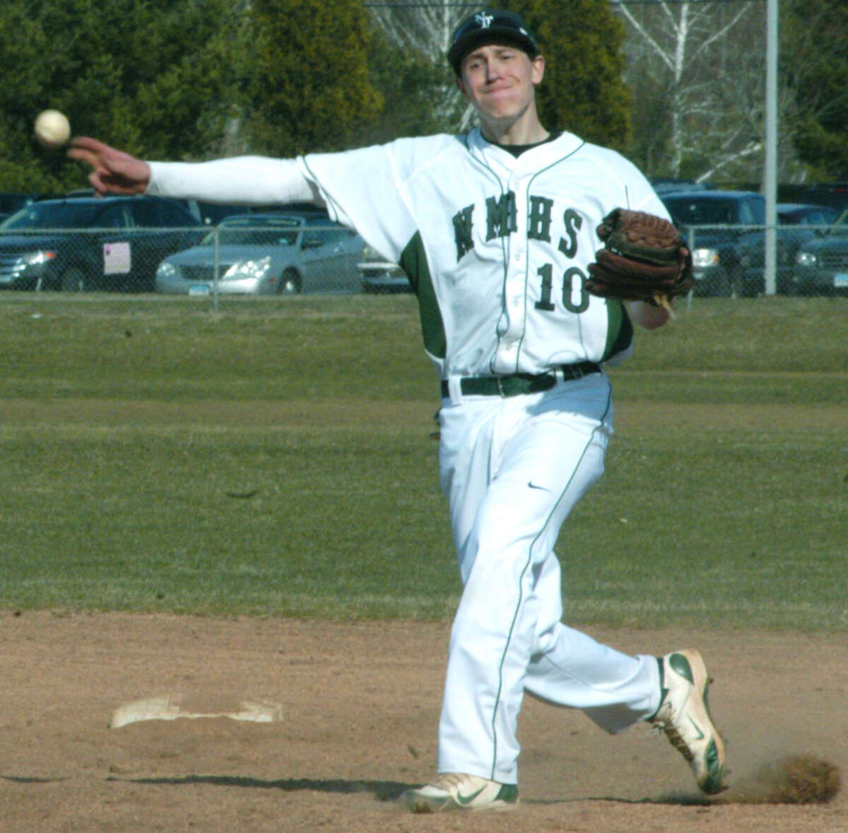 Matt Brew mans the keystone position with aplomb for New Milford High School baseball. April 2013
