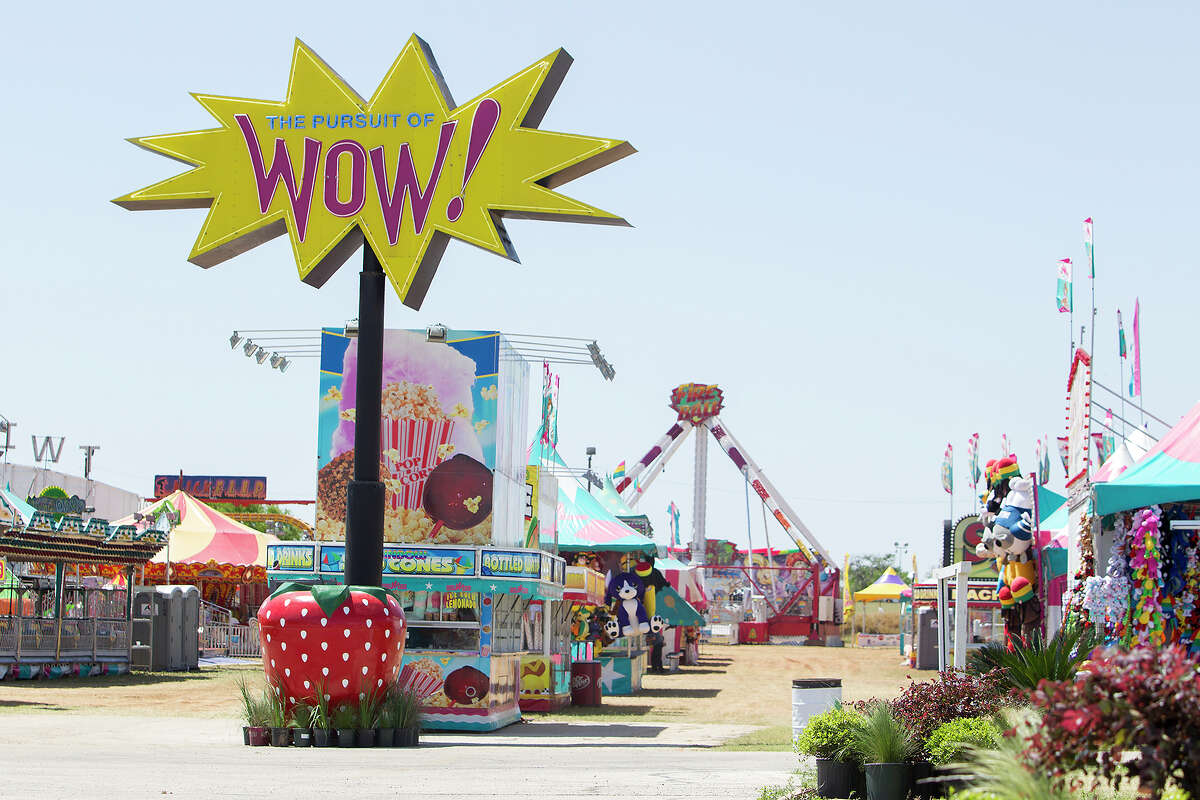The attractions are set up at the Poteet Strawberry Festival grounds in Poteet.