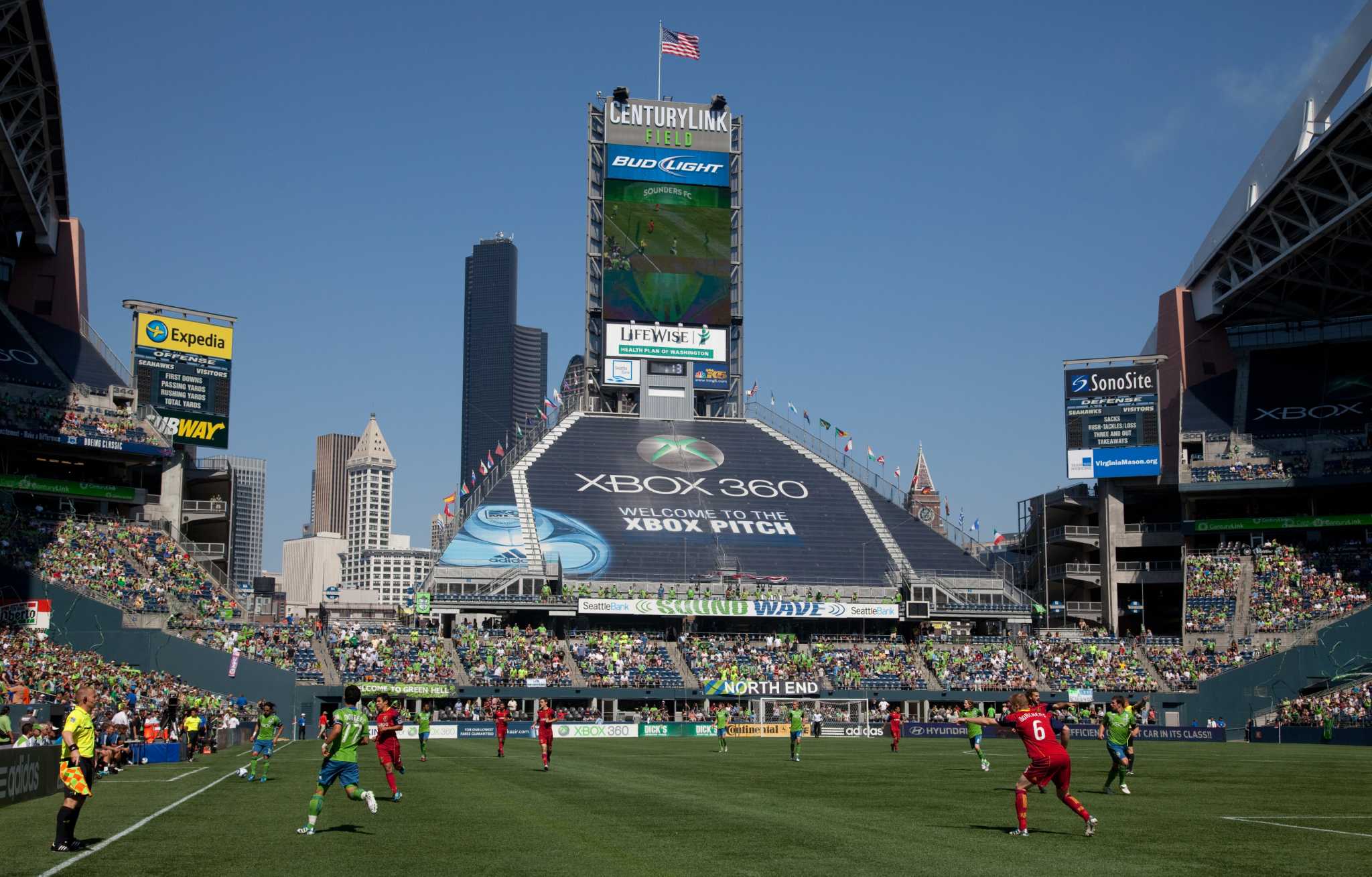 Sounders FC, Seattle Seahawks and First & Goal Inc. unveil new FieldTurf  playing surface inside CenturyLink Field