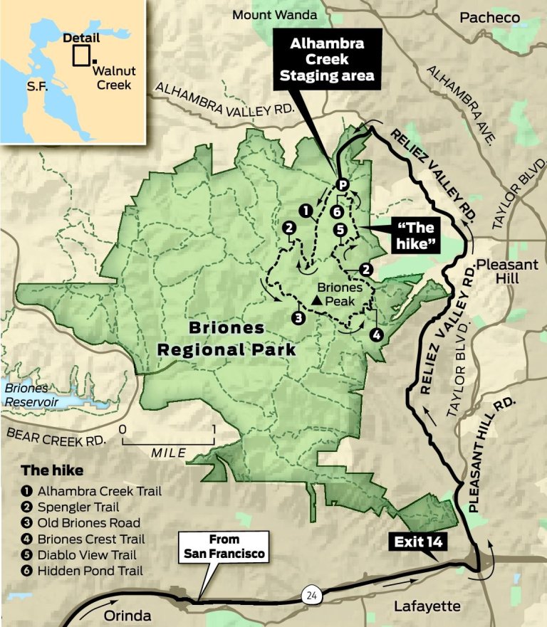 Briones Regional Park Map Great Diablo Views From Briones Peak