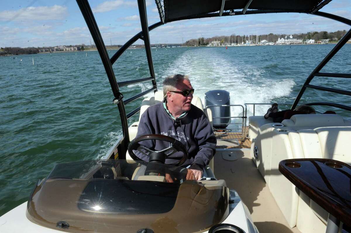 Greenwich Boat Show at Beacon Point Marine and Greenwich Water Club in Cos Cob, Conn., Sunday, April 14, 2013.