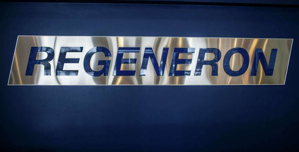 Regeneron Pharmaceuticals logo, photographed Friday, March 22, 2013 in Rensselaer, N.Y. (Dan Little/ Special to the Times Union)