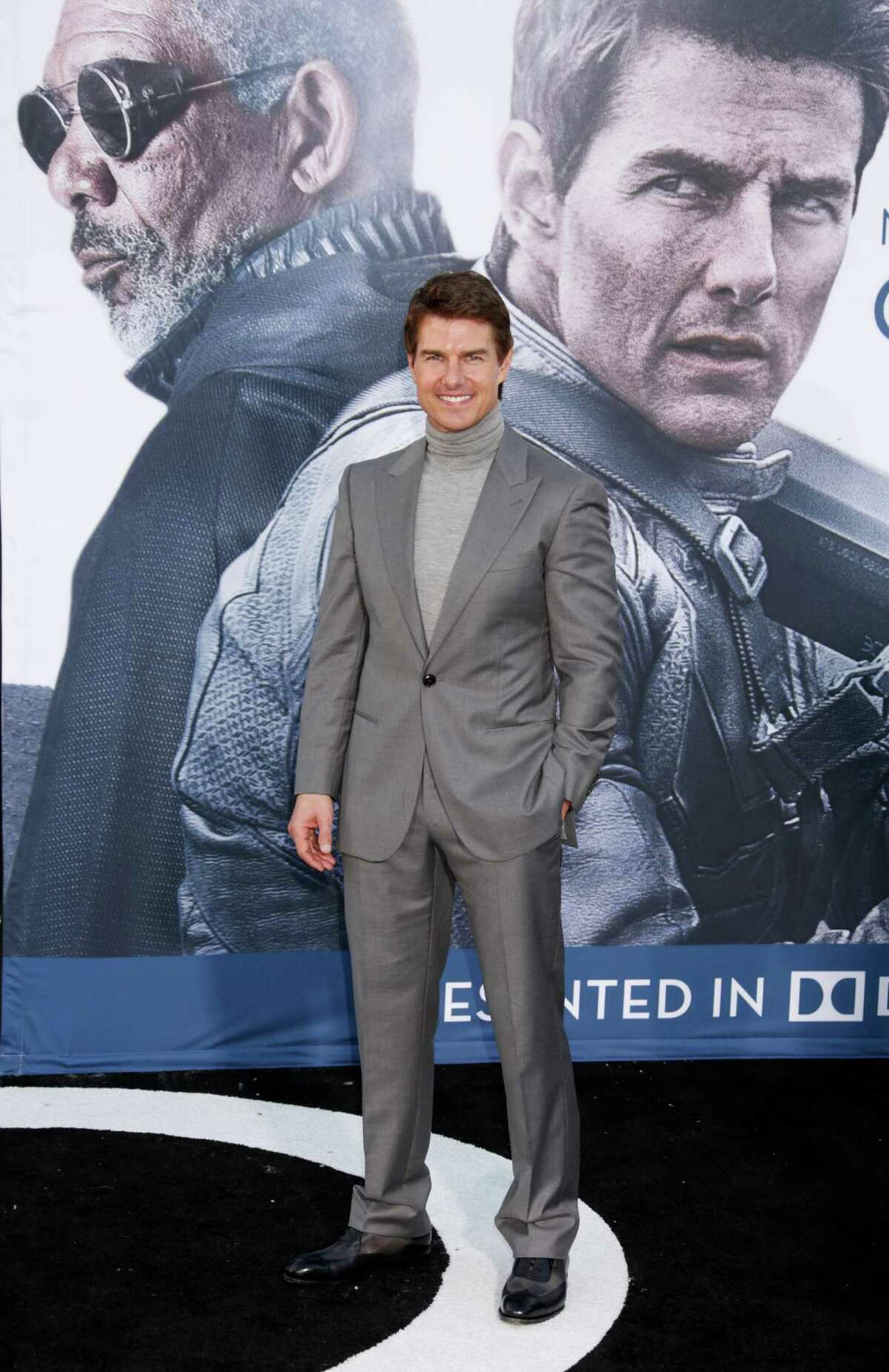 Tom Cruise arrives at the LA premiere of "Oblivion" at the TCL Chinese Theater on Wednesday, April 10, 2013 in Los Angeles. (Photo by Todd Williamson/Invision/AP)