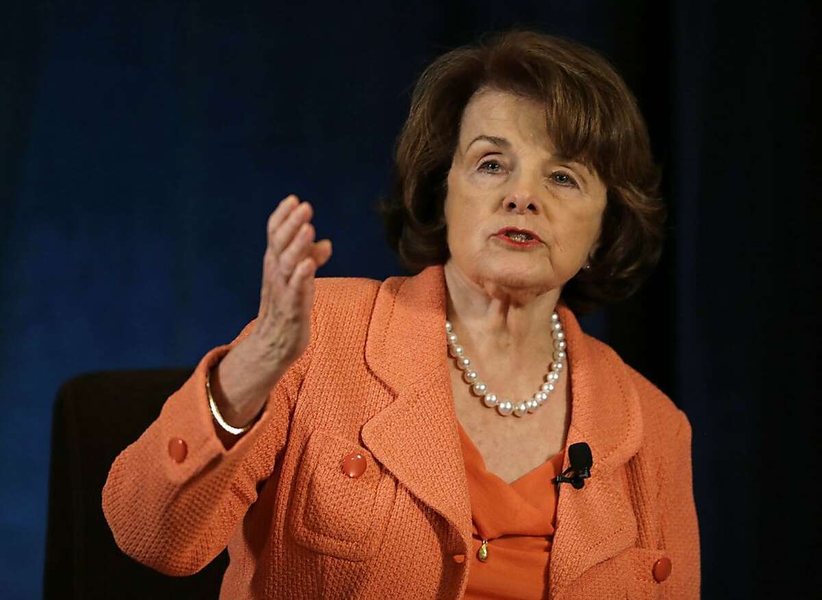 FILE - In this April 3, 2013 file photo, Sen. Dianne Feinstein, D-Calif. speaks in San Francisco. A tentative deal has been reached to resolve a dispute between agriculture workers and growers that was standing in the way of a sweeping immigration overhaul bill, Feinstein said Tuesday. Feinstein, who's taken the lead on negotiating a resolution, didn't provide details, and said that growers had yet to sign off on the agreement. The farm workers union has been at odds with the agriculture industry over worker wages and how many visas should be offered in a new program to bring agriculture workers to the U.S. (AP Photo/Eric Risberg, File)