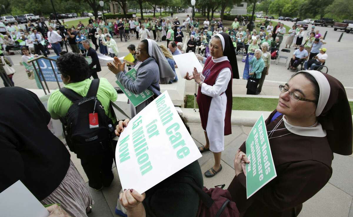 Nuns from San Antonio and around  Texas march to the Capitol to voice their support for Medicaid expansion. The argument against the expansion amounts to "Goverment is bad."