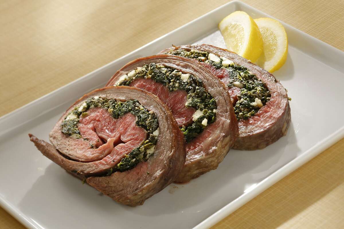 Spinach and feta-stuffed flank steak