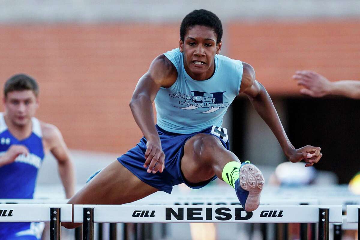 Quinlan Wright helped the Johnson boys qualify for the Region IV-5A meet by winning the 110- and 300-meter hurdles Friday. “That's what we've been working so hard for,” Wright said.