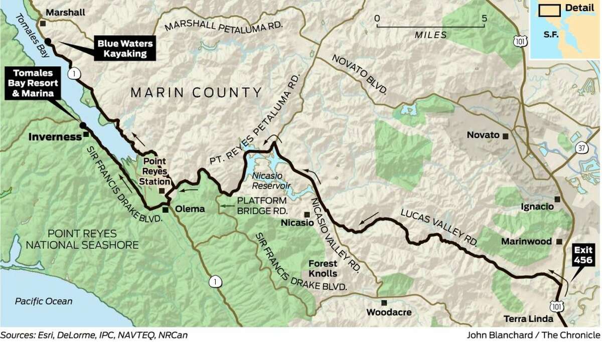 Kayaking on Tomales Bay