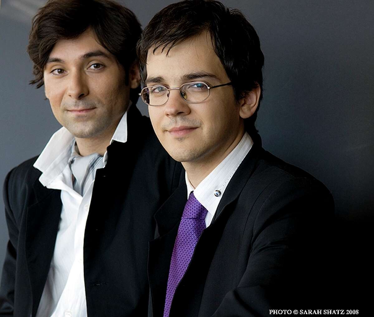 Cellist Lachezar Kostov, left, and pianist Victor Valkov will perform at the Museum of Fine Arts, Houston on Sunday.