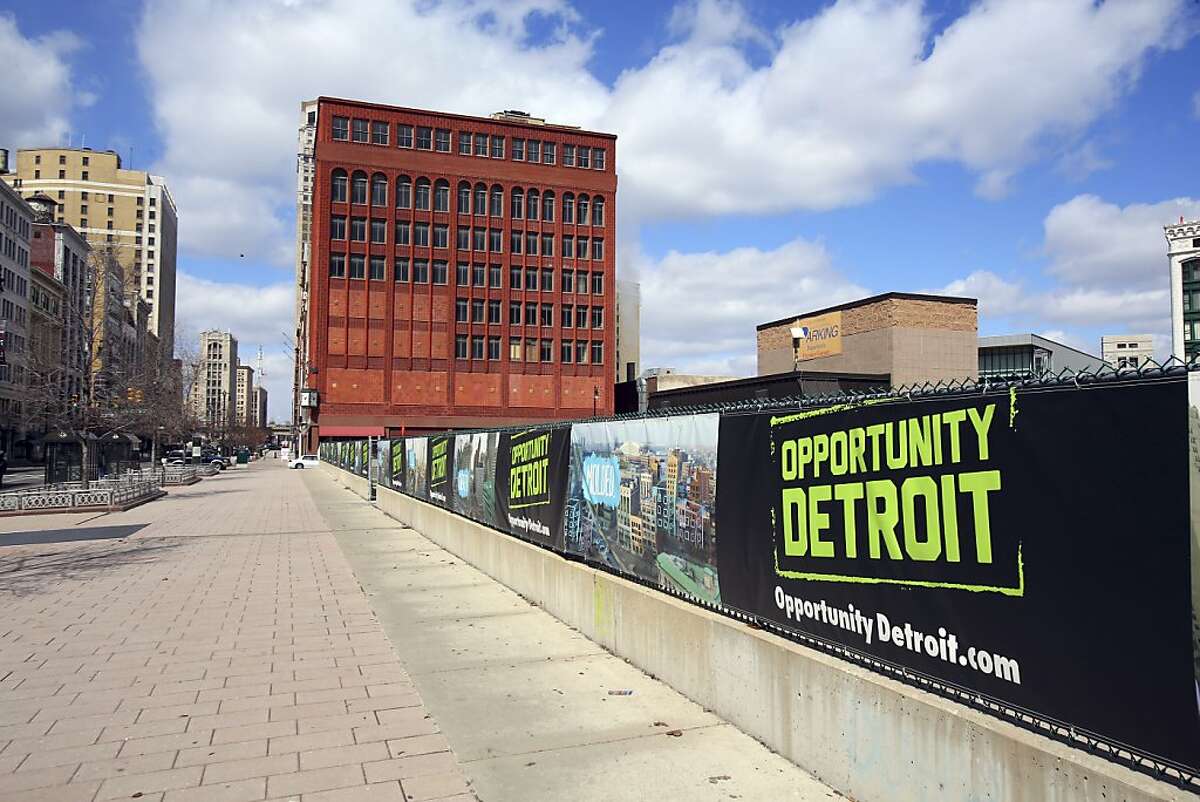 Downtown Detroit, April 1, 2013. Against tall odds, Dan Gilbert, the Quicken Loans chairman, wants to revive a two-square-mile stretch that was once Detroit's core. (Fabrizio Costantini/The New York Times)