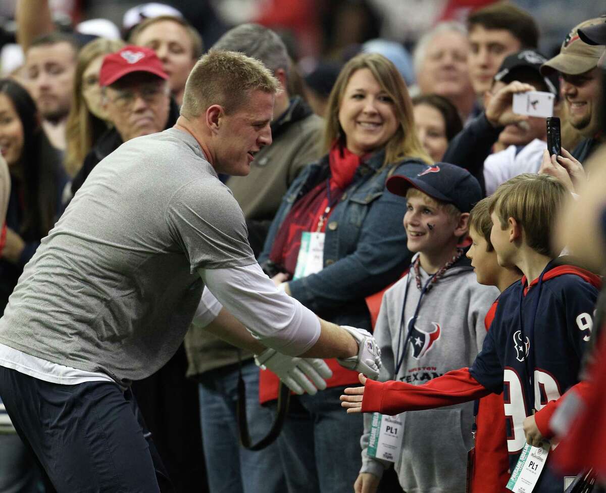 The fans love J.J. Watt's personal touch before the defensive end started warming up for the Texans' AFC playoff game at Reliant Stadium in January.