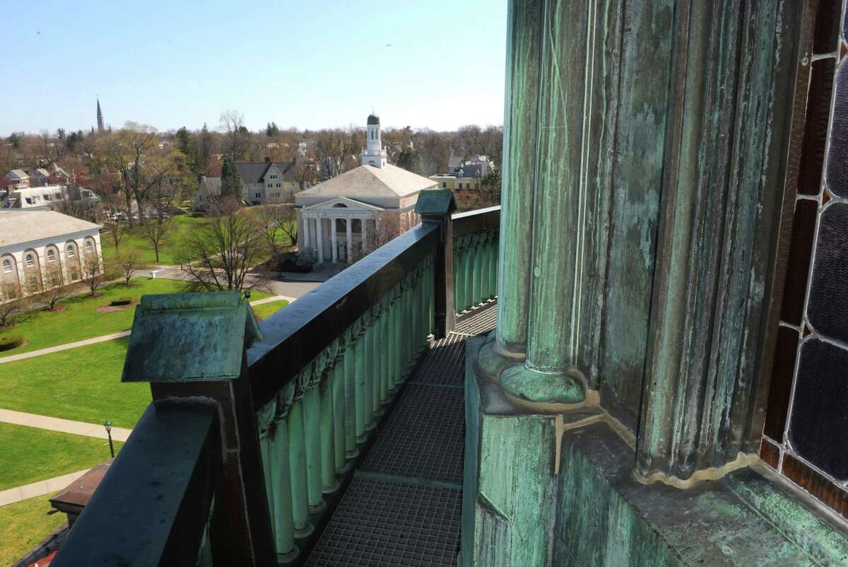 A view from the Nott Memorial of the Union College campus on Thursday April 25, 2013 in Schenectady, N.Y. (Michael P. Farrell/Times Union)