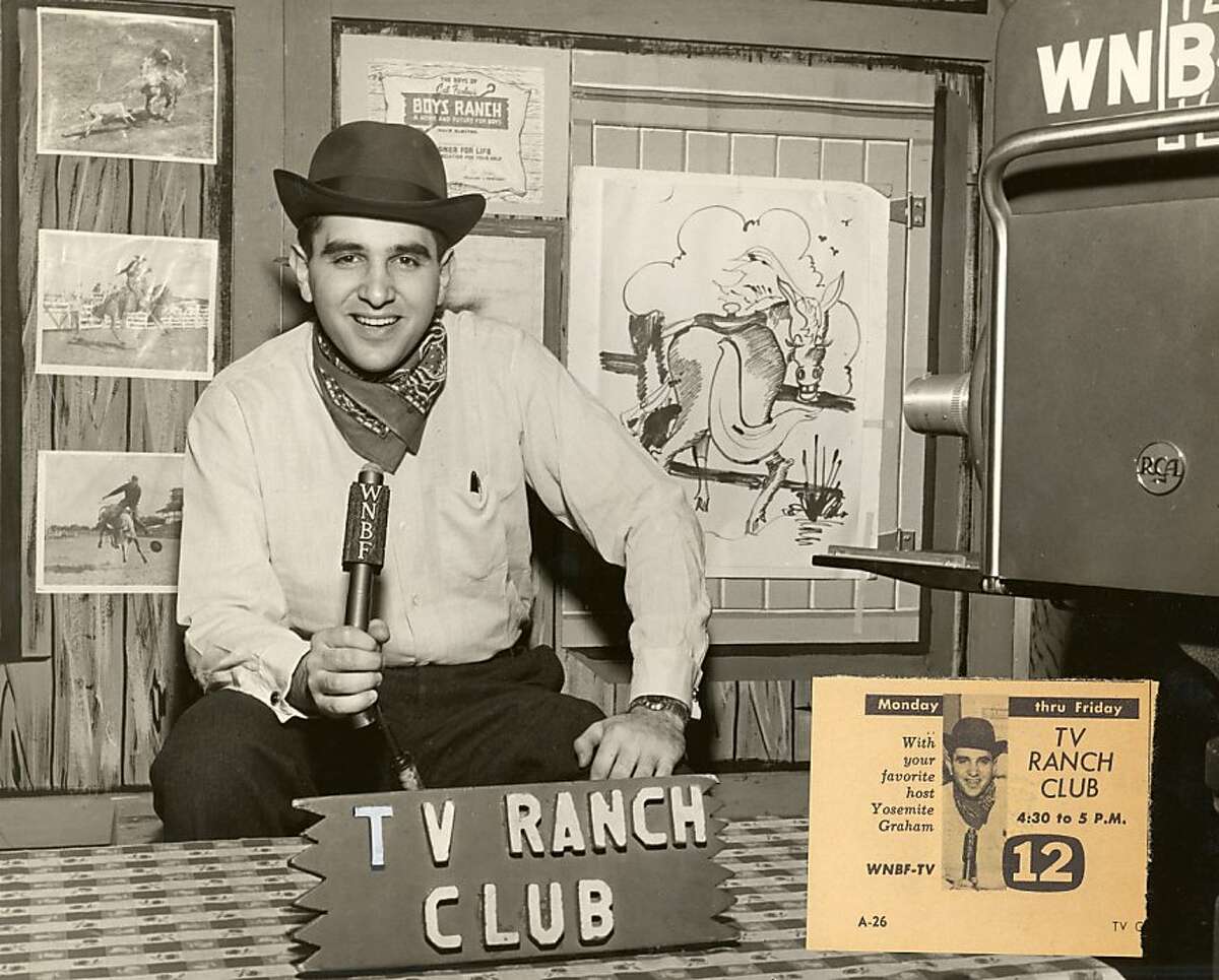Jerry Graham hosting the TV Ranch Club, a daily afternoon cartoon show for WBNF in Bingampton.