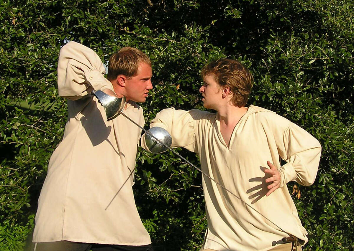 Brendan Spieth (right) played Hamlet to Jared Stephens' Laertes in a 2007 production of “Hamlet.”