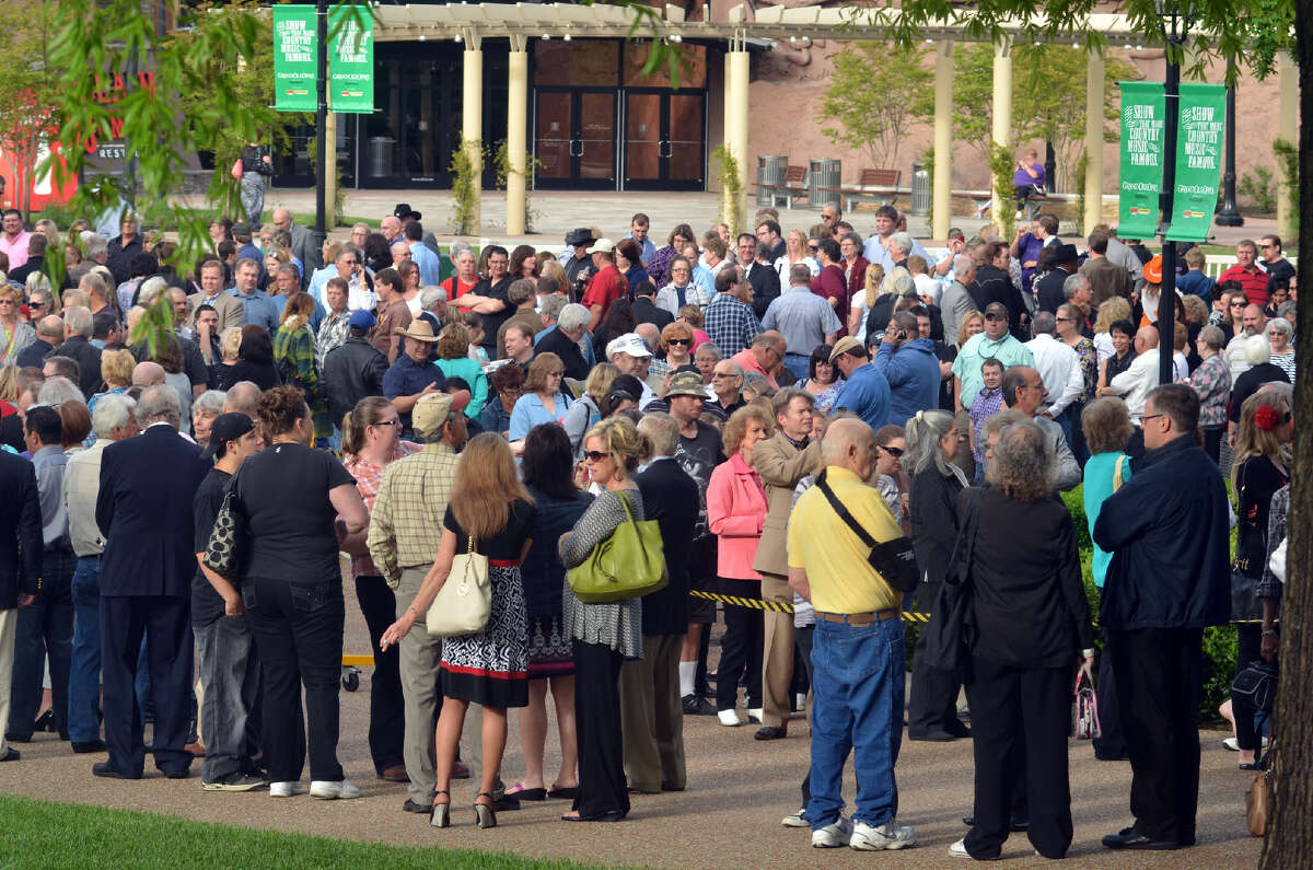 Thousands gathered in front of Nashville's Grand Ole Opry on Thursday in an effort to get a coveted spot inside the funeral of country legend George Jones. Despite the Opry's 4,400-seat capacity, many were turned away. Beth Rankin/The Enterprise
