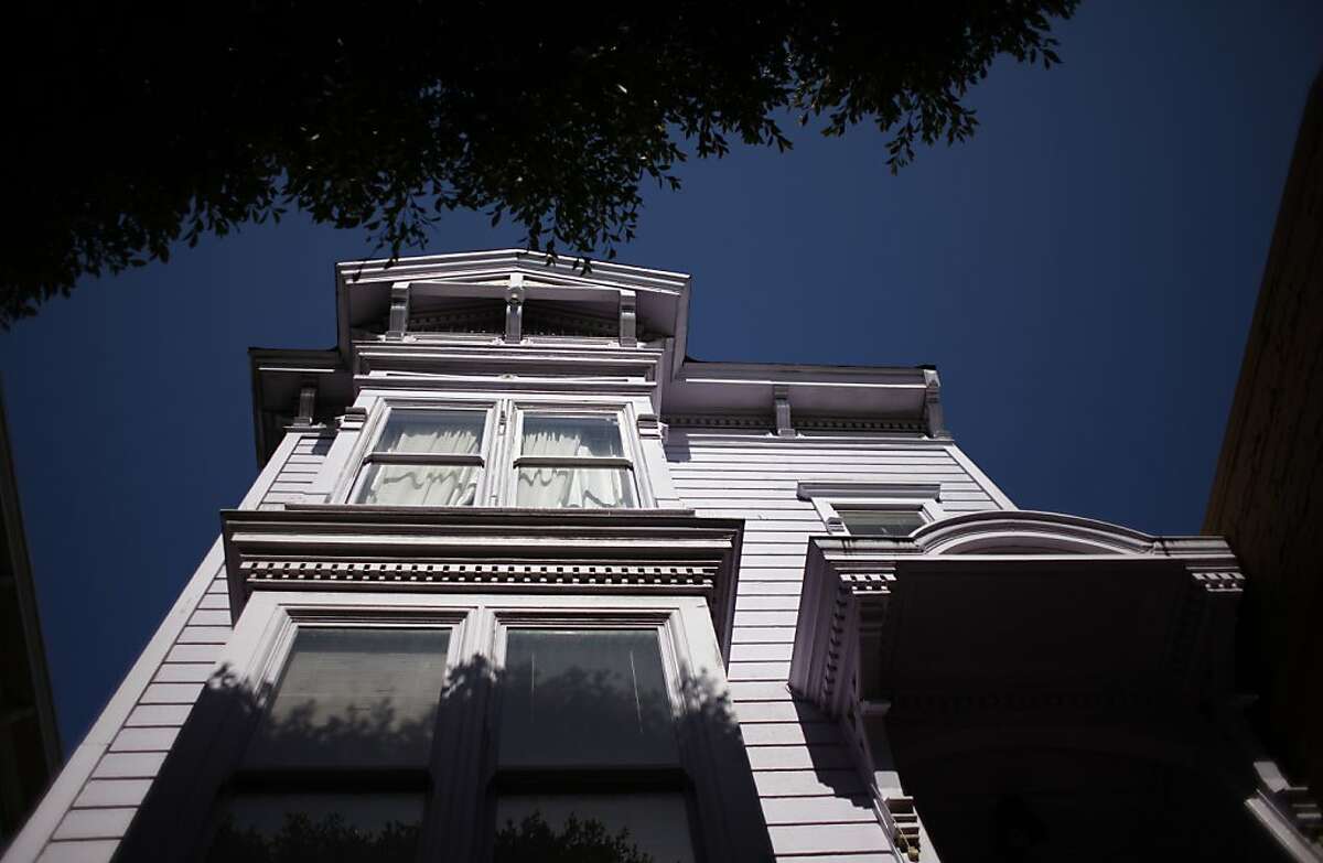 The violet facade of the Victorian at 1712 Fillmore Street is seen on Thursday, May 2, 2013.