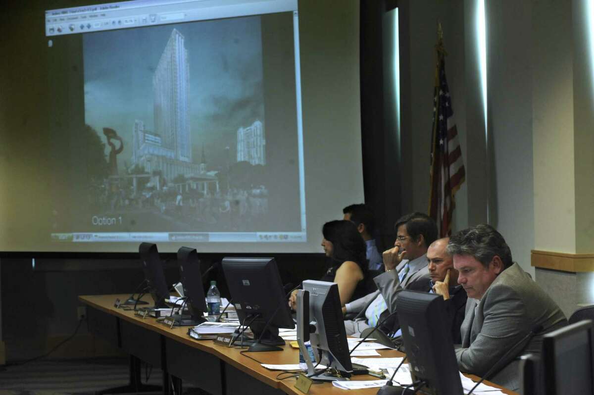 The Historic Design and Review Commission has not backed any of the proposals that would put a 26-story tower atop Joske's.