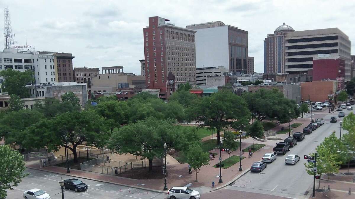 Market Square Park in downtown Houston, shown at the corner of Milam and Preston, is among the historic parks the city recently rebuilt.